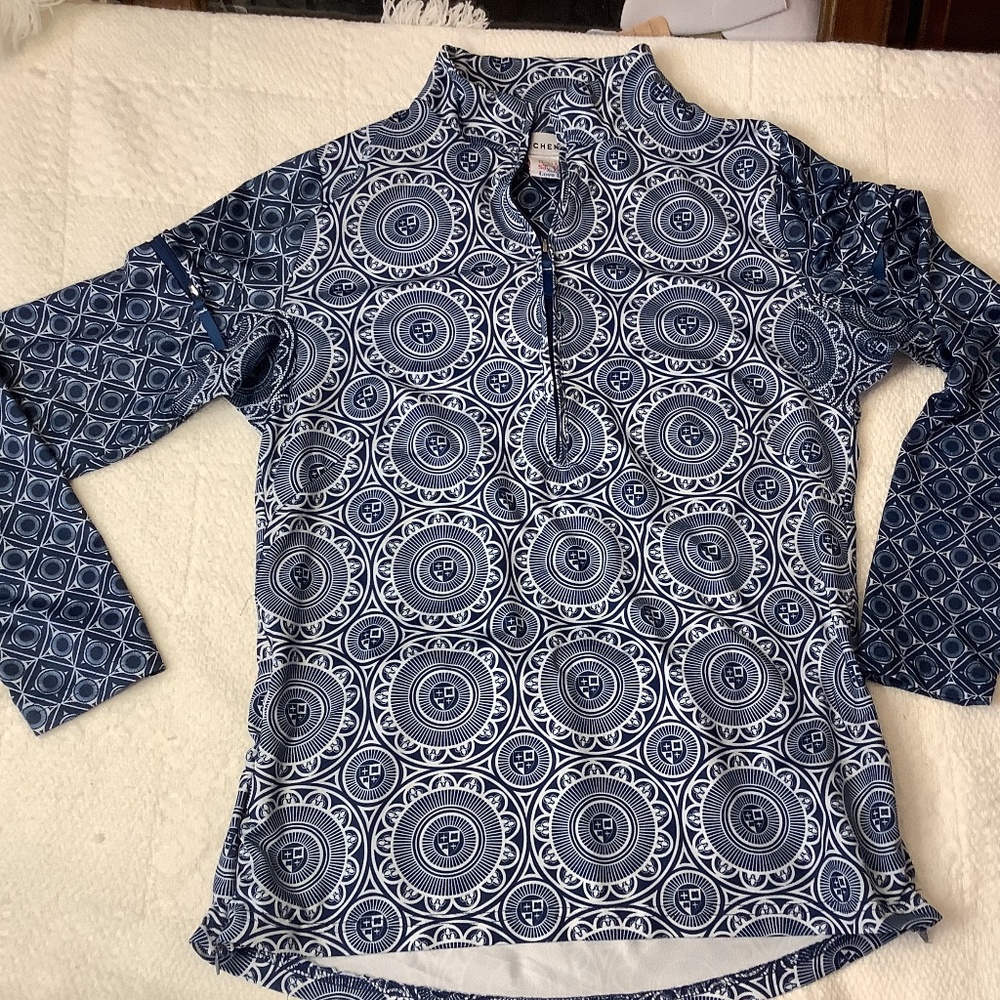 EUC Gretchen‎ Scott blue athletic shirt long sleeves